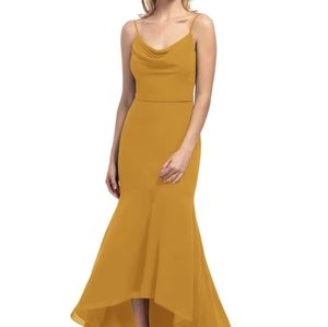 Azazie Summer mustard butterscotch bridesmaid dres